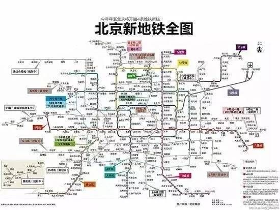 2018年最新北京地铁线路图